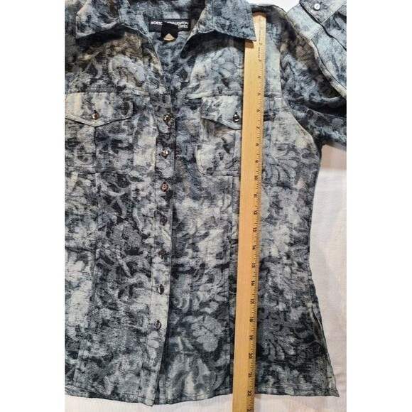 Norton McNaughton Petite Button-Up Floral Chambray Long Sleeve Sz 4P Classic Fit - Picture 5 of 6